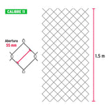 Rollo 20 m x 1.5 m malla ciclónica calibre 11 abertura 55 mm, Fiero 42934