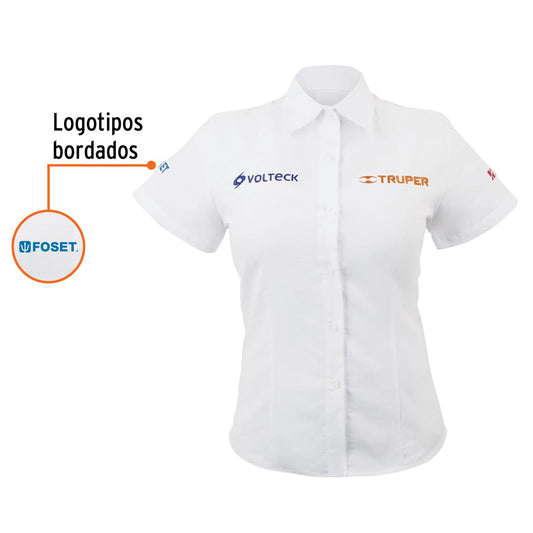 Camisa blanca para dama, manga corta talla XG, Truper 62104