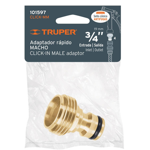 Conector macho de latón de cambio rápido Truper 101597