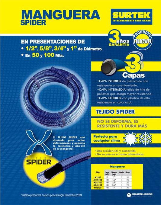 Manguera Spider 3/4" rollo 100m Surtek M34S100