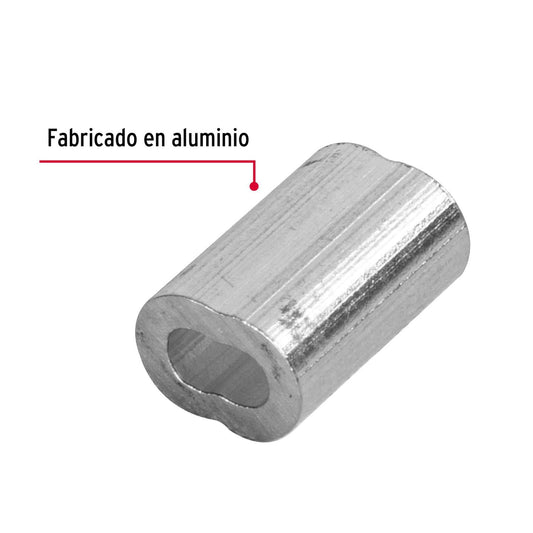 Bolsa con 50 casquillos dobles de aluminio, 1/16', Fiero 48363