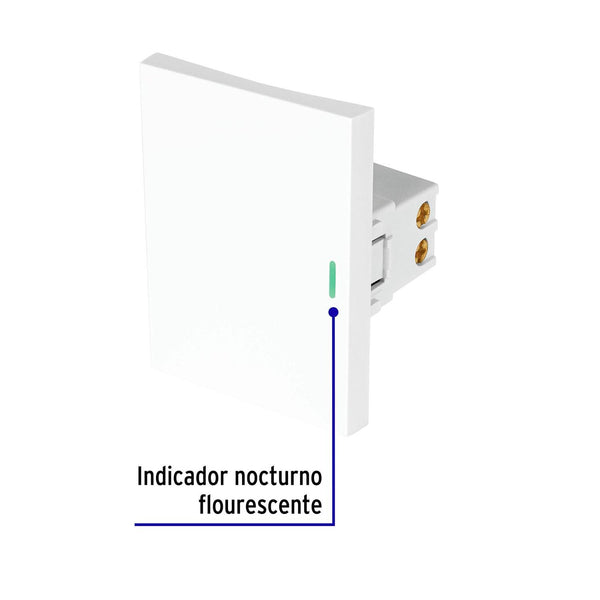 Interruptor sencillo blanco de 3 módulos, línea Lisboa, Volteck 47942