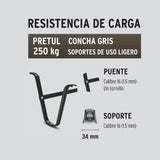 Carretilla 4.5 ft3 gris Neumática, bastidor tubular, Pretul 22647