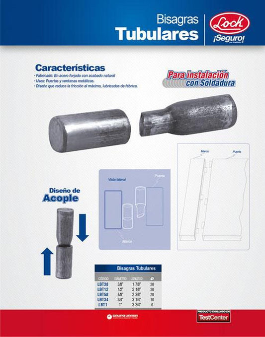 Bisagra Tubular 5/8" Lock LBT58