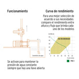 Bomba presurizadora jet hierro 1 HP con control, Truper 102855