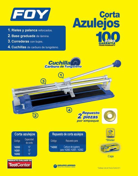 Cuchilla de tungsteno para corta azulejos Foy 142685