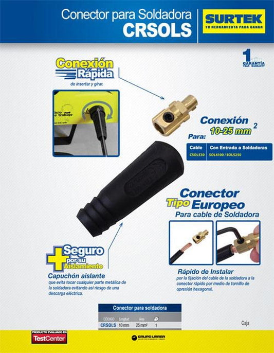 Conector para soldadora 10-25mm2 Surtek CRSOLS