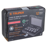 Juego de 12 dados cuadro 1/2' de impacto 6 puntas std, Truper 100943