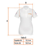 Playera tipo polo blanca, para dama, talla G, Truper 60466