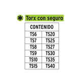 Juego de 12 puntas Torx con seguro largo 2', Expert 101675