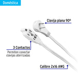 Extensión eléctrica doméstica 5 m blanca con clavija plana 48018