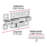 Pasador de barril de acero cromo 3', Hermex 45732