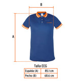 Playera tipo polo dry fit azul, para caballero, talla XXG, Truper 69969