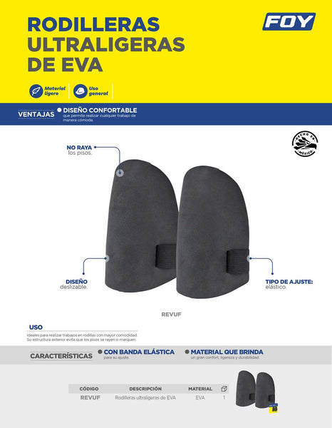 Rodilleras ultraligeras de EVA, Foy REVUF