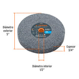 Piedra para esmeril 5 X 3/4' óxido de aluminio, grano 36 16358