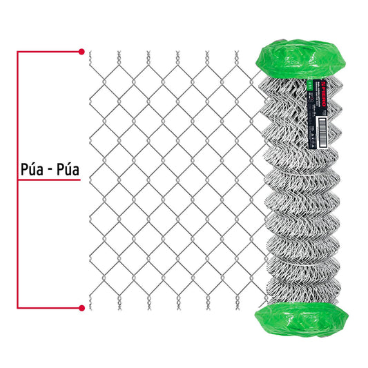 Rollo 20 m x 1.5 m malla ciclónica calibre 11 abertura 55 mm, Fiero 42934