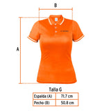 Playera tipo polo dry fit naranja, para dama talla G, Truper 69988