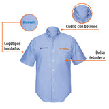 Camisa azul para caballero, manga corta talla CH, Truper 60348