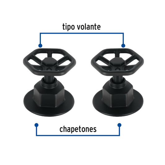 Juego de 2 manerales para regadera, volante, negro, Tubig, Foset 46880