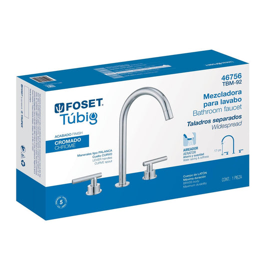 Mezcladora p/lavabo,taladros separados,palanca,cromo, Foset 46756