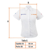 Camisa blanca para dama, manga corta talla G, Truper 62103