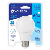 Lámpara de LED atenuable tipo bulbo 9 W, luz de día Volteck 48297