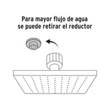 Regadera cuadrada 8', ABS, sin brazo, negro, Aqua Foset 46749