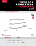 Juego de barras para cabecera 3pz, Urrea JBARC
