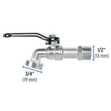 Llave de esfera de zinc 1/2', 110 g, s/adaptador, Basic 48243