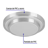 Luminario LED 18 W plafón decorativo metálico luz día, Volteck 29007