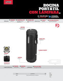 Bocina portátil bluetooth con lampara. URREA BP01