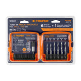 Juego de 6 brocas HSS con machuelo para metal, Truper 102335