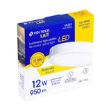 Luminario blanco de LED 12 W redondo tipo plafón luz cálida, Volteck 48257