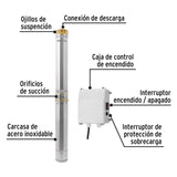 Bomba sumergible, tipo bala, 2 HP, agua limpia, Pretul 28201