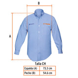 Camisa azul para caballero, manga larga talla CH, Truper 60344