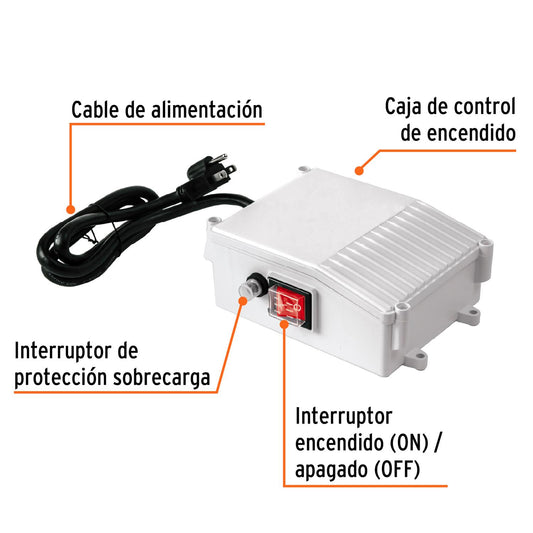 Caja de control para bomba tipo bala 1-1/2 HP, Truper 102708