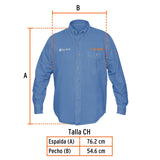 Camisa de mezclilla para caballero, manga larga talla CH, Truper 60336