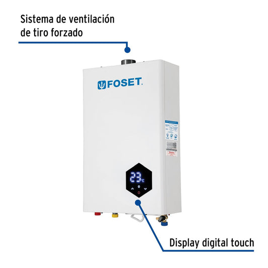 Calentador instantáneo modulante 16 L 3 servicios gas LP, Foset 48016