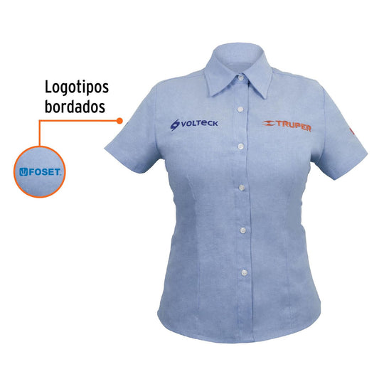 Camisa azul para dama, manga corta talla XXG, Truper 61110