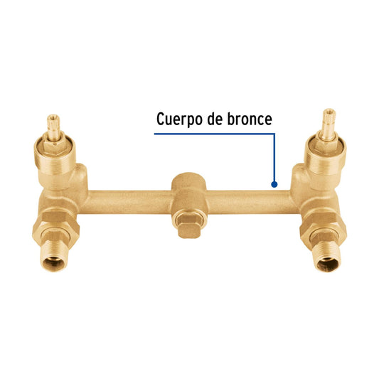 Mezcladora de bronce de empotrar, compresión, Foset 46907