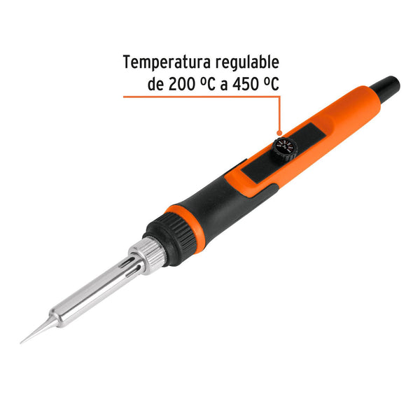 Cautín profesional electrónica de 25W, temperatura regulable, Truper 102509