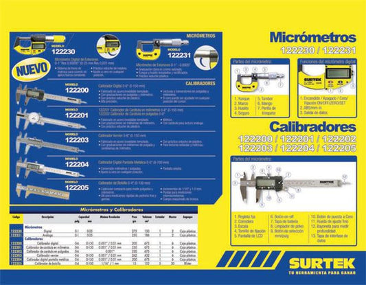 Calibrador pie de rey digital 0-6" Surtek 122200