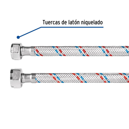 Manguera para WC, aluminio, 1/2' x 7/8', 50 cm, Foset 48543