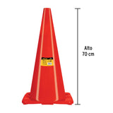 Cono de precaución de 70 cm de PVC, Pretul 28253