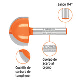 Broca para router, media caña, 1', Truper 102723