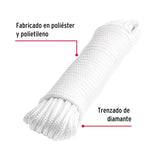 Piola de poliéster diamante de 6 mm x 15 m blanca, Fiero 48394