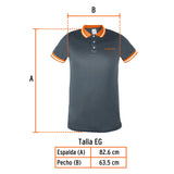Playera tipo polo dry fit gris, para caballero, talla XG, Truper 61084