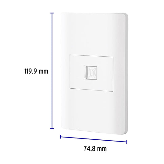 Placa armada blanca 1 toma para teléfono 1.5 mód, Lisboa, Volteck 47964