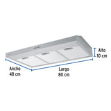 Campana extractora 80 cm, de pared, acero inoxidable, Foset 46537