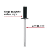 Bolsa c/50 remaches 5/32'x1/4' negros de aluminio, ala 5/16', Fiero 46565